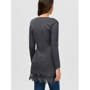 lace panel shirt