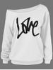 Love Skew Collar Sweatshirt -  