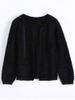 Short Fuzzy Knitted Cardigan -  