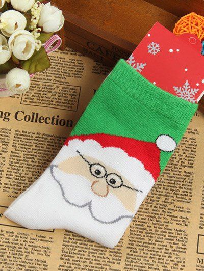 

Pair of Knitted Santa Clau Jacquard Socks, White