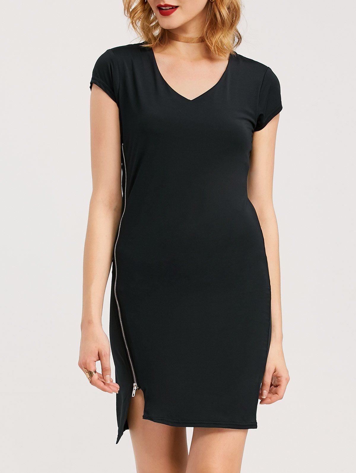 Asymmetrical Zipper Dress