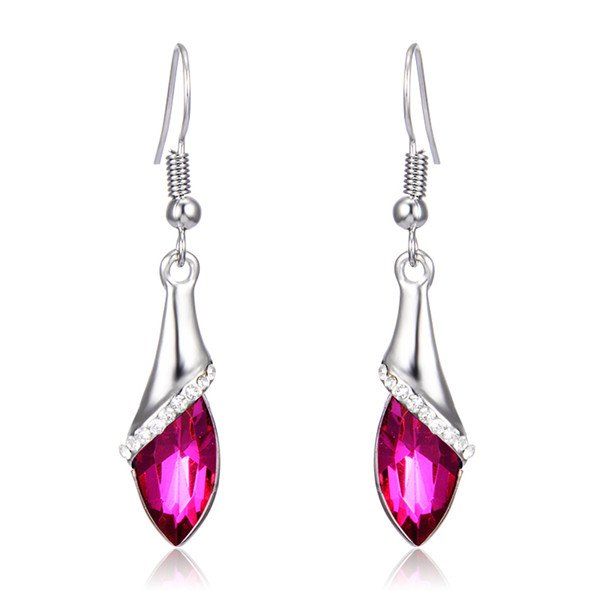 

Faux Crystal Zircon Drop Earrings, Tutti frutti