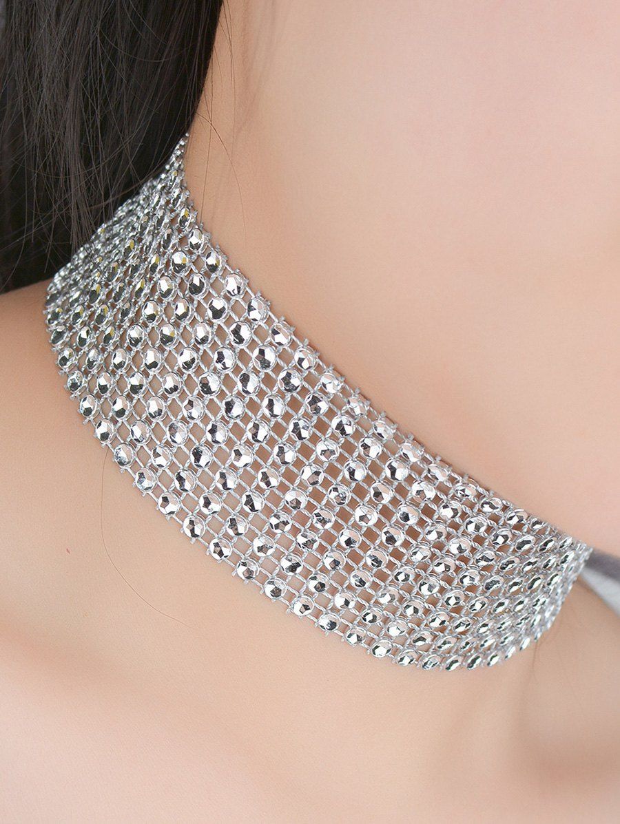 [16 OFF] Layered Plastic Beading Choker Necklace Rosegal