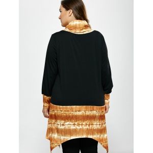Black Snowman Print Cowl Neck T Shirt Black Snowman Print Cowl Neck T Shirt