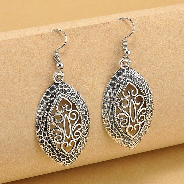 

Heart Filigree Drop Earrings, Silver