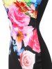Floral Print Bodycon Knee Length Dress -  