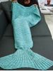 Wave Stripe Knitted Sleeping Bag Mermaid Blanket -  