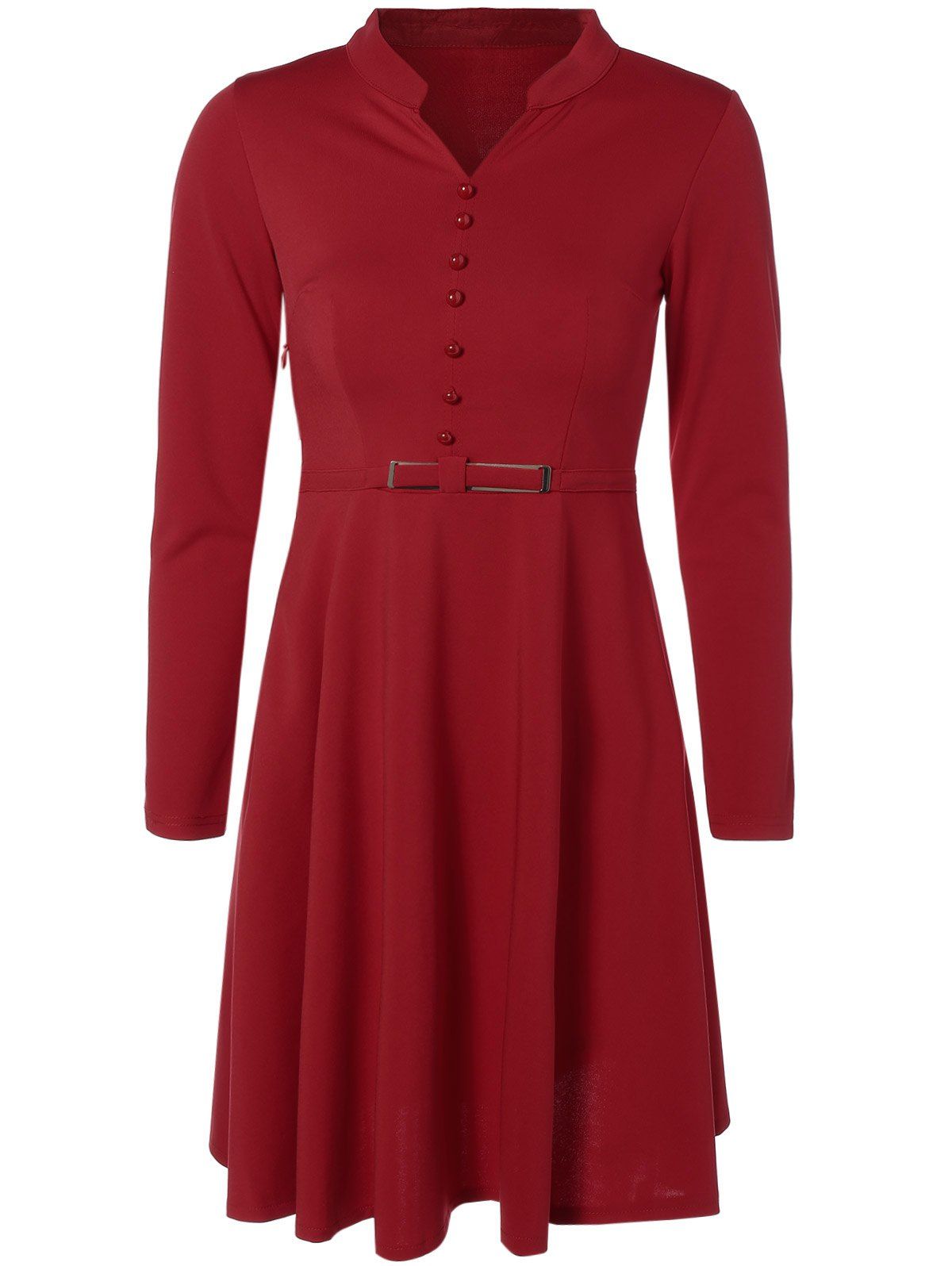 Buttons dress. Платье с пуговицами до горда длинный рукав. High Flare Dress.
