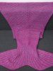 Couverture tricotée motif queue de la sirène sac de couchage - Pourpre  