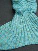 Couverture sac de couchage tricotée motif queue de la sirène - Bleu Vert 
