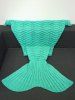 Couverture sac de couchage tricotée motif queue de la sirène - Turquoise 