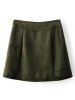 Zippered Suede Mini Skirt -  