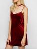 Cami Lace Panel Velour Mini Dress -  