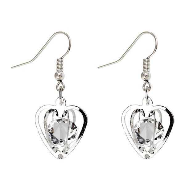 Buy Rhinestone Heart Shaped Earrings  