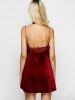 Cami Lace Panel Velour Mini Dress -  