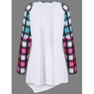 raglan shirt with plaid sleeves
