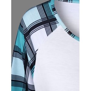 raglan shirt with plaid sleeves