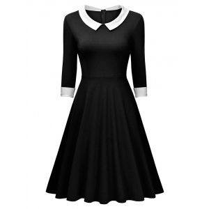 Retro Women Long Sleeve Dress