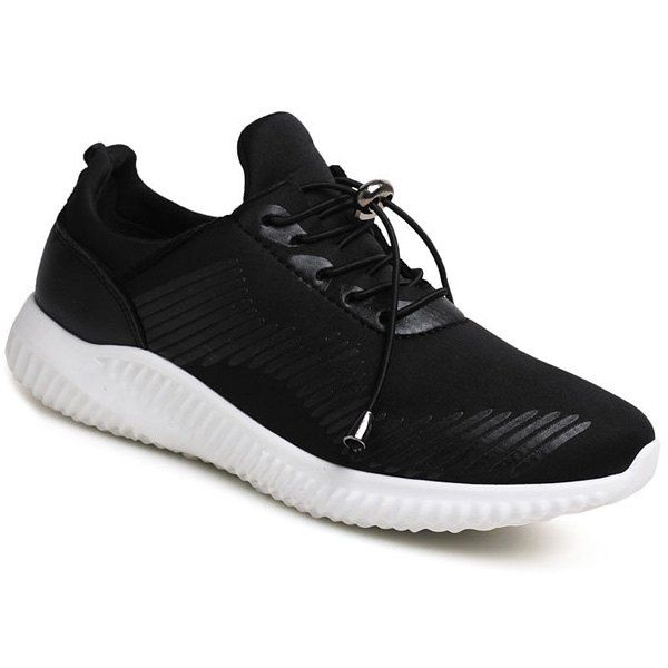 [34% OFF] Elastic Band PU Insert Athletic Shoes | Rosegal