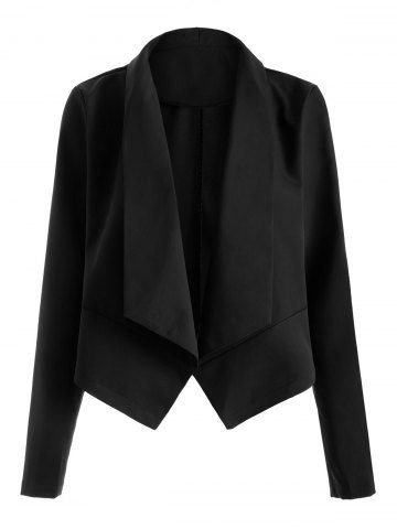 Outfit Open Front Shawl Collar Blazer BLACK XL