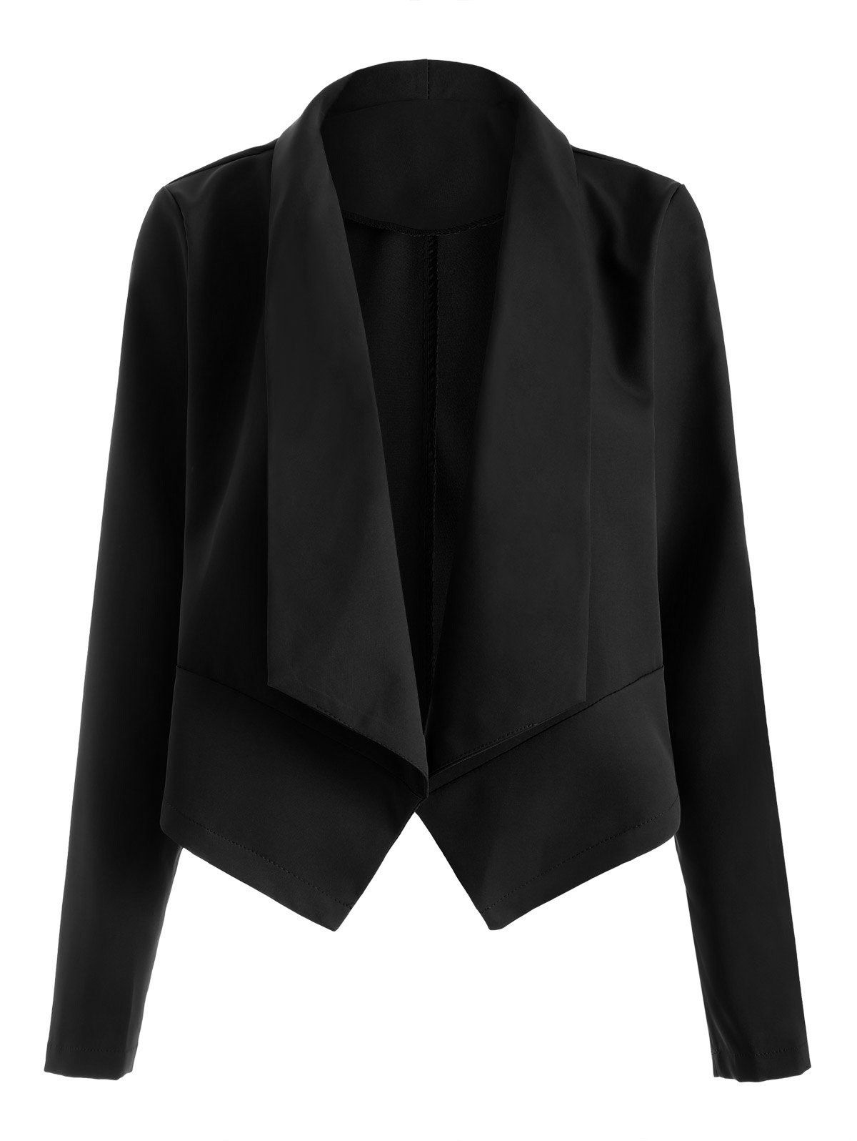 

Open Front Shawl Collar Blazer, Black