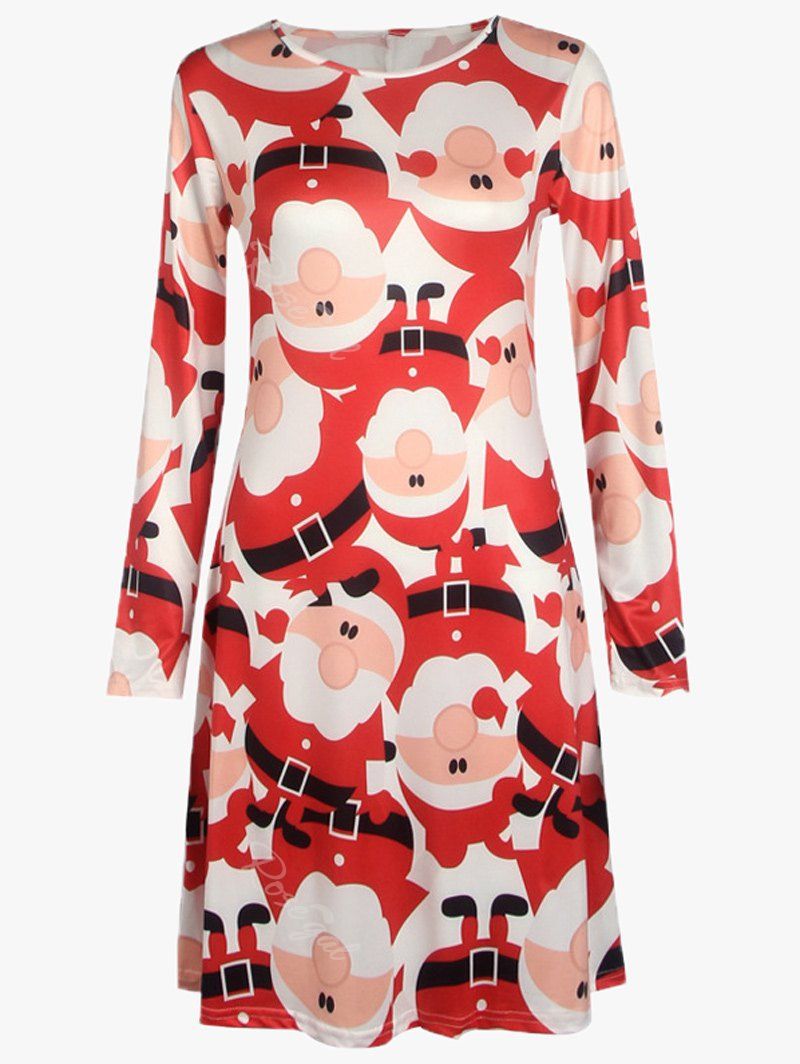 santa print dress