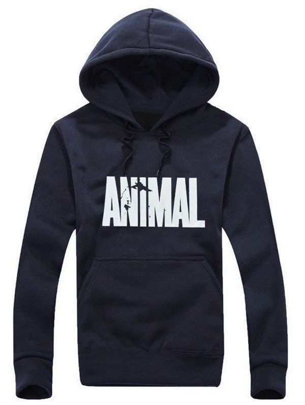 

Kangaroo Pocket Animal Graphic Hoodie, Cadetblue