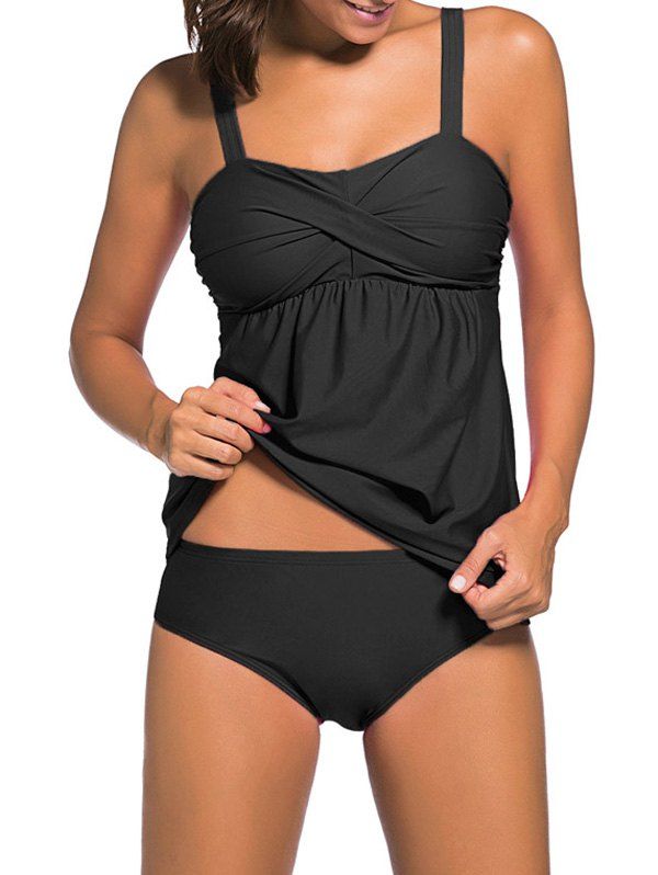 

Push Up Twist Tankini Set, Black