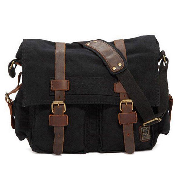 [39 OFF] Multi Buckle Straps Messenger Bag Rosegal