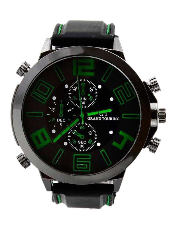 

Outdoor Rubber Analog Number Watch, Green