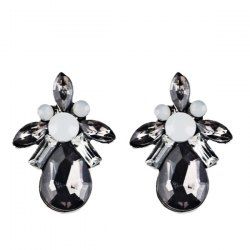 Boucles d'oreilles strass de pierres artificielles en forme de goutte -  