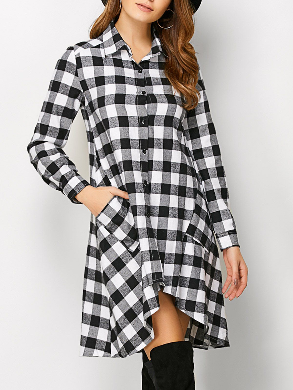 high low flannel dress