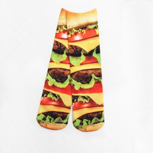 

Meat Hamburg 3D Printed Crazy Socks, Yellow