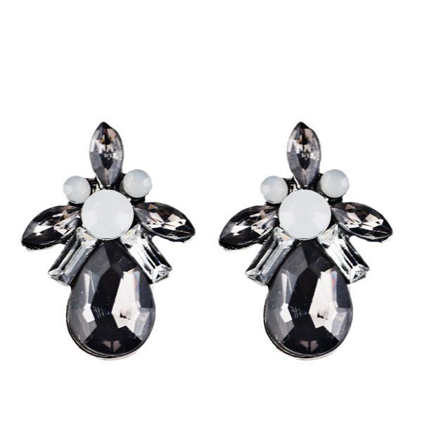 Boucles d'oreilles strass de pierres artificielles en forme de goutte  