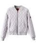 Zipper Quilted Bomber Jacket -  