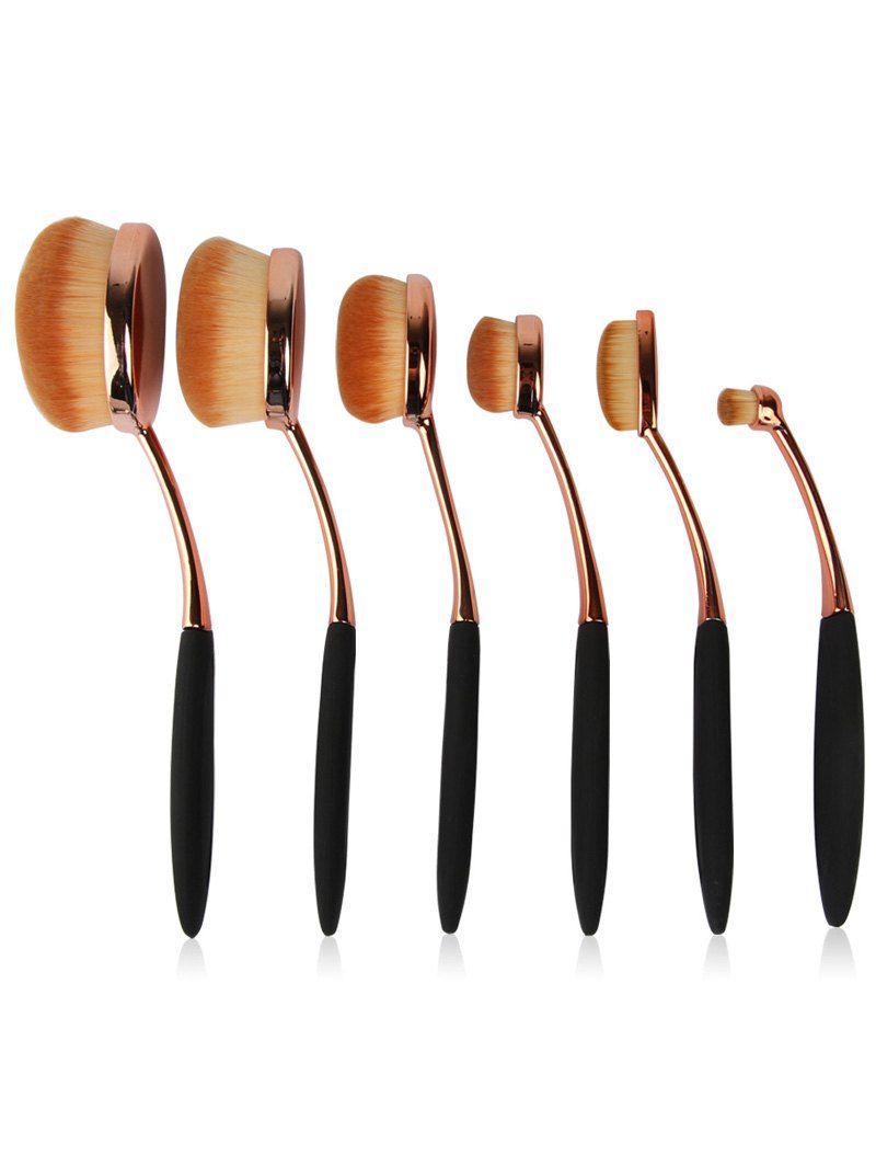 

6 Pcs Nylon Artist Makeup Brushes Set, Rose gold