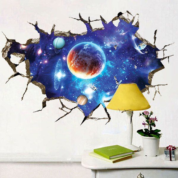 

3D Space Planet Living Room Decoration Wall Stickers, Colormix