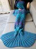 Fish Scale Crochet Knit Home Decor Mermaid Blanket Throw -  