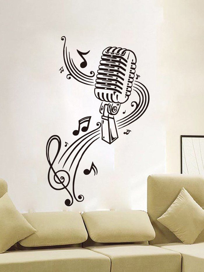 

Removable Music Score Vinyl Wall Stickers, Black