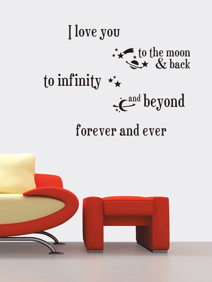 

I Love You Proverb Vinyl Wall Stickers Custom For Living Room, Black