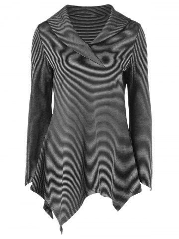 2019 plus size asymmetrical striped hooded t shirt 2019 plus size asymmetrical striped hooded t shirt