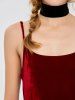 Velvet Irregular Slip Dress -  