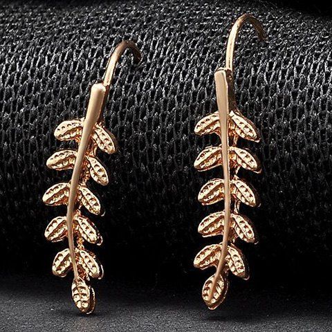 

Leaf Branch Alloy U Shaped Earrings, Golden