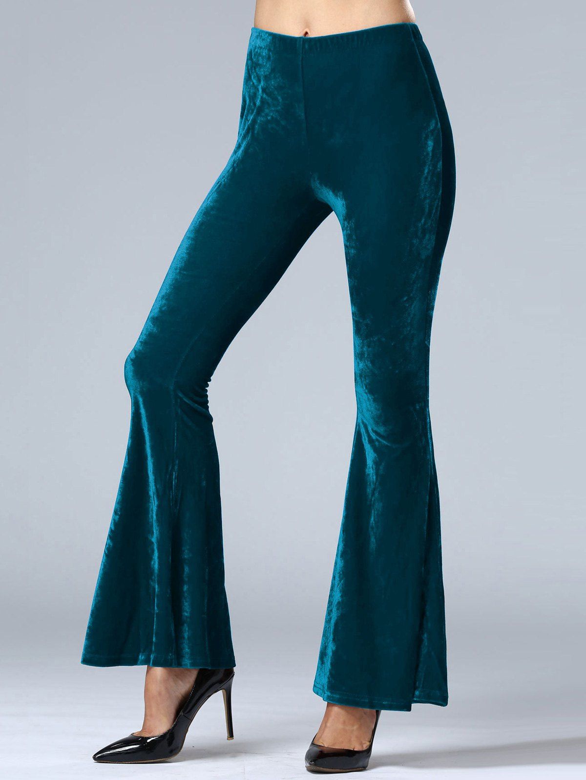 high waisted velvet flare pants