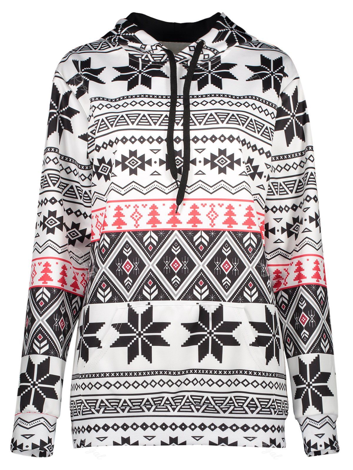 

Christmas Snowflake Print Hoodie, White