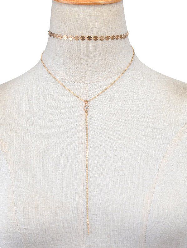 Unique Vintage Sequins Layered Necklace  