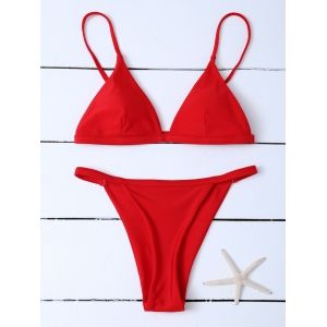 

Spaghetti Strap Low Waisted Bikini Swimwear, White