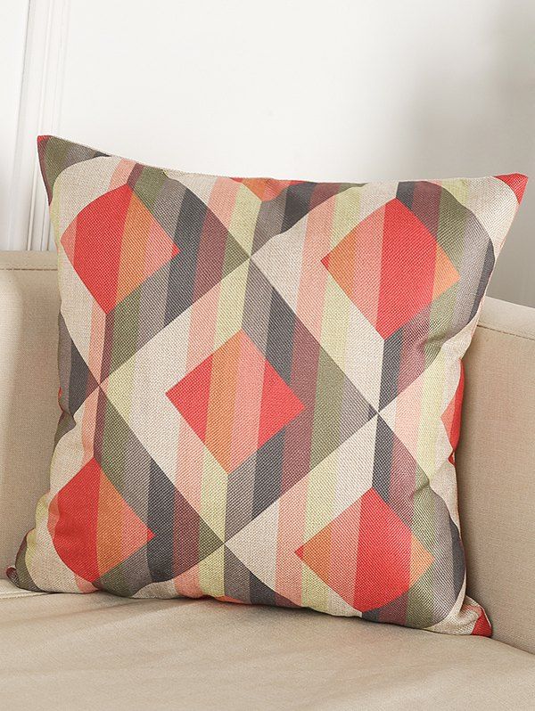 

Geometry Pattern Linen Throw Home Decor Pillowcase, Colormix