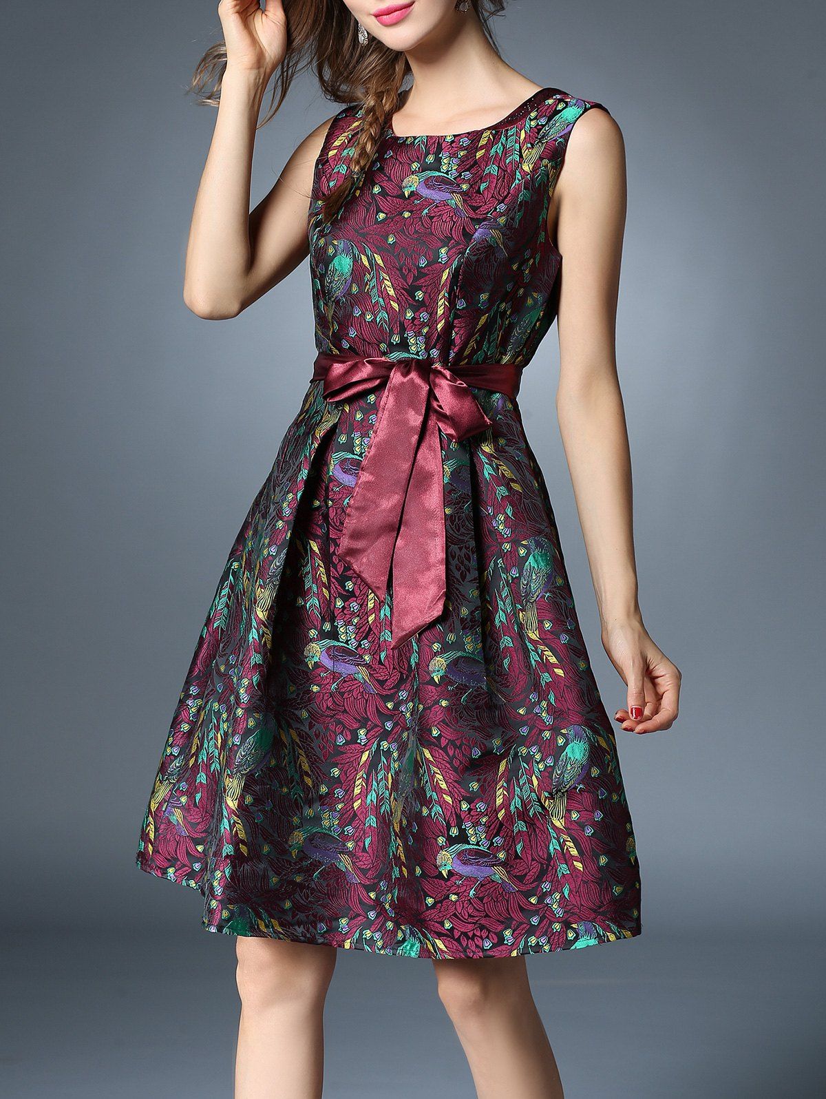 Jacquard tiered dress clearance