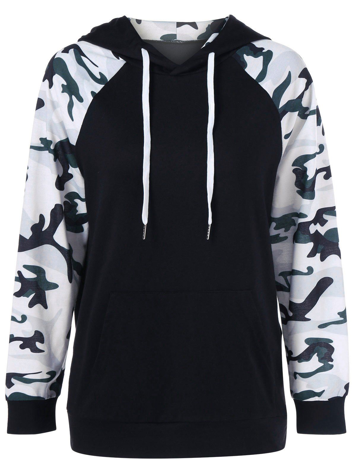 [70 OFF] Pullover Camo Print Raglan Sleeves Hoodie Rosegal